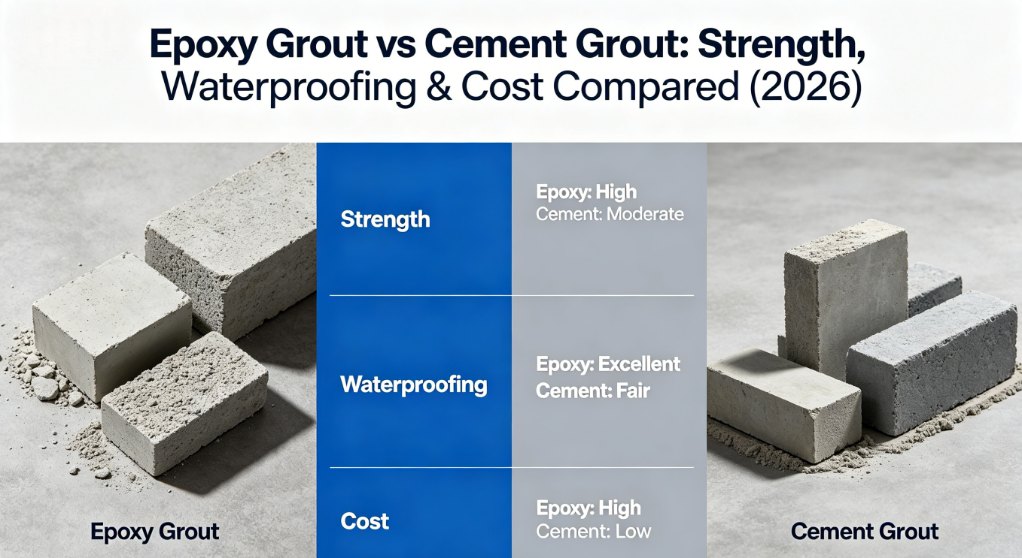 Epoxy Grout vs Cement Grout: Strength, Waterproofing & Cost Compared (2026)
