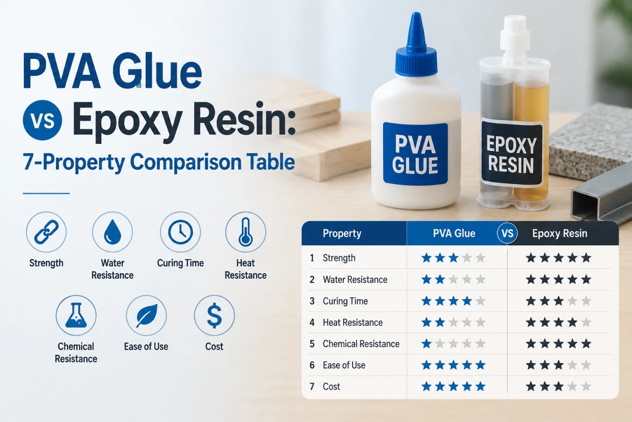 PVA Glue vs Epoxy Resin: 7-Property Comparison Table (2026)