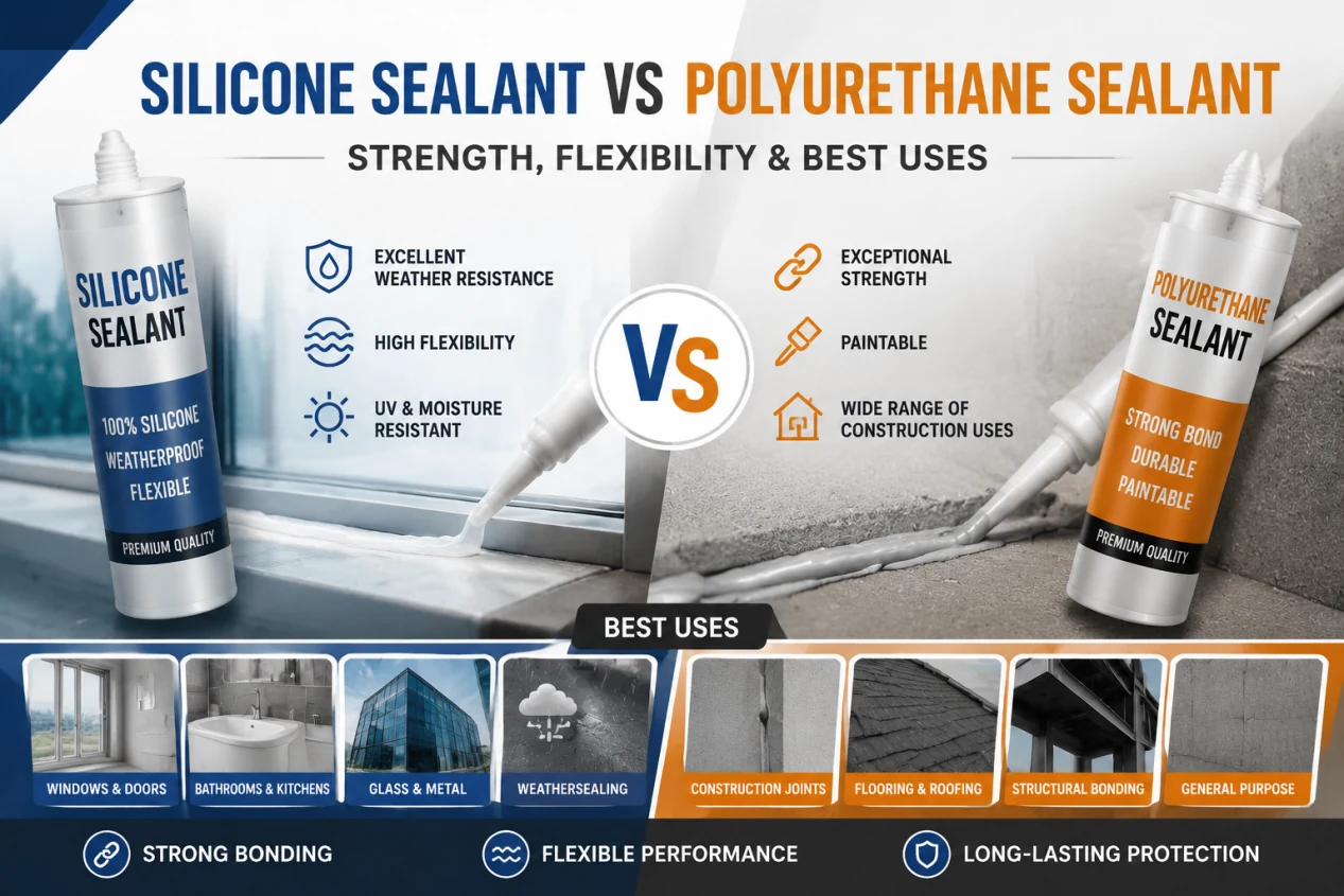 Silicone Sealant vs Polyurethane Sealant: Strength, Flexibility & Best Uses