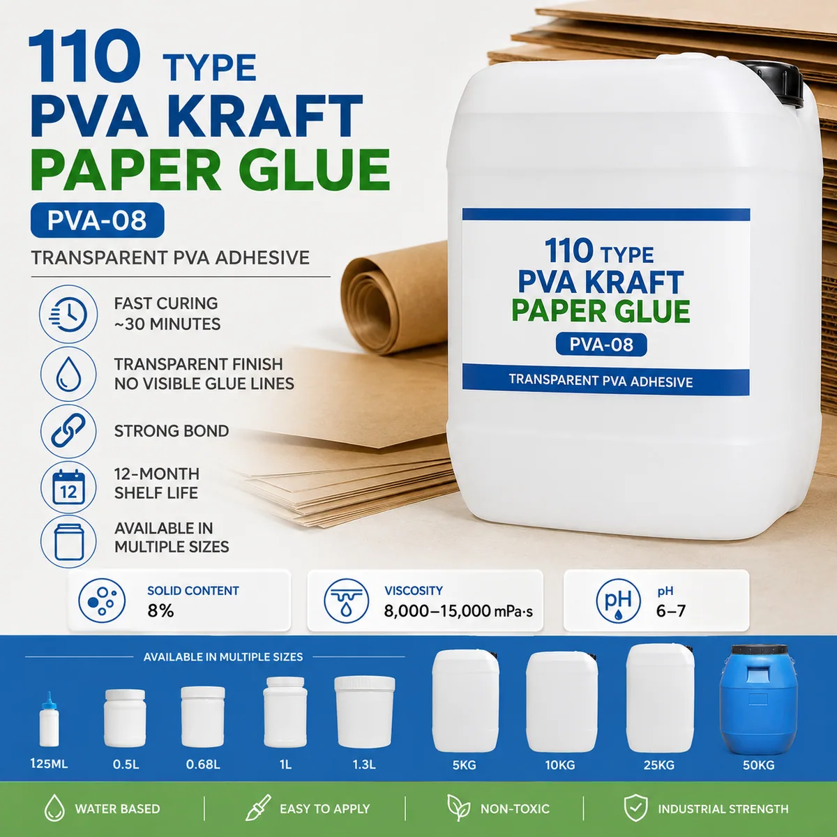 110 Type PVA Kraft Paper Glue
