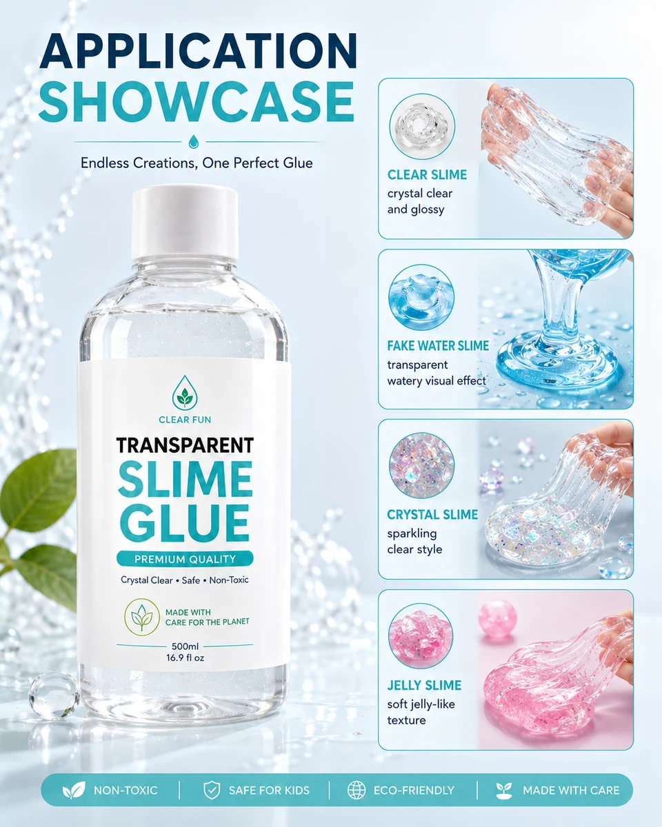 CLEAR FUN 150 Transparent Slime Glue (500ml)
